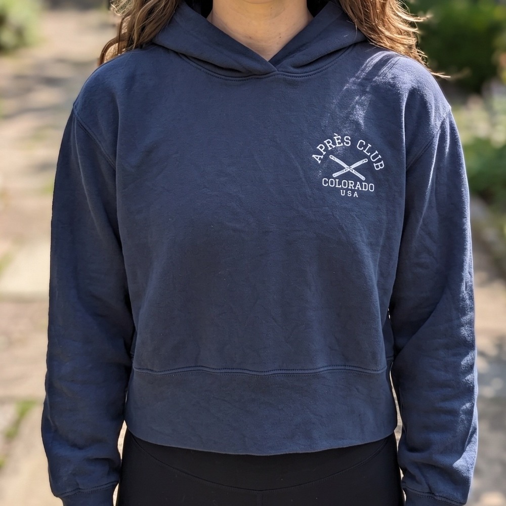 Abercrombie & Fitch Soft A&F Navy Blue Apres Club Colorado Ski Hoodie M